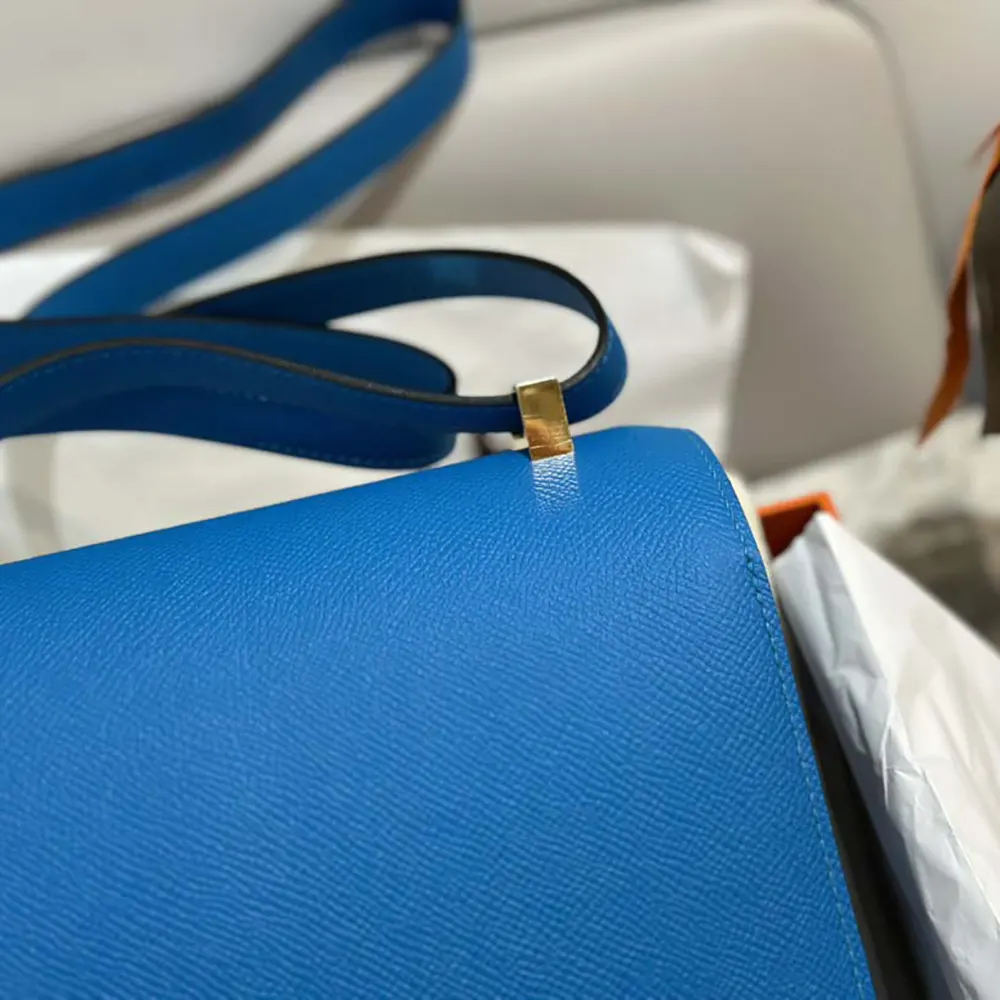 Hermes Women Constance 24 Bag Epsom Leather-Blue/Gold - image 10