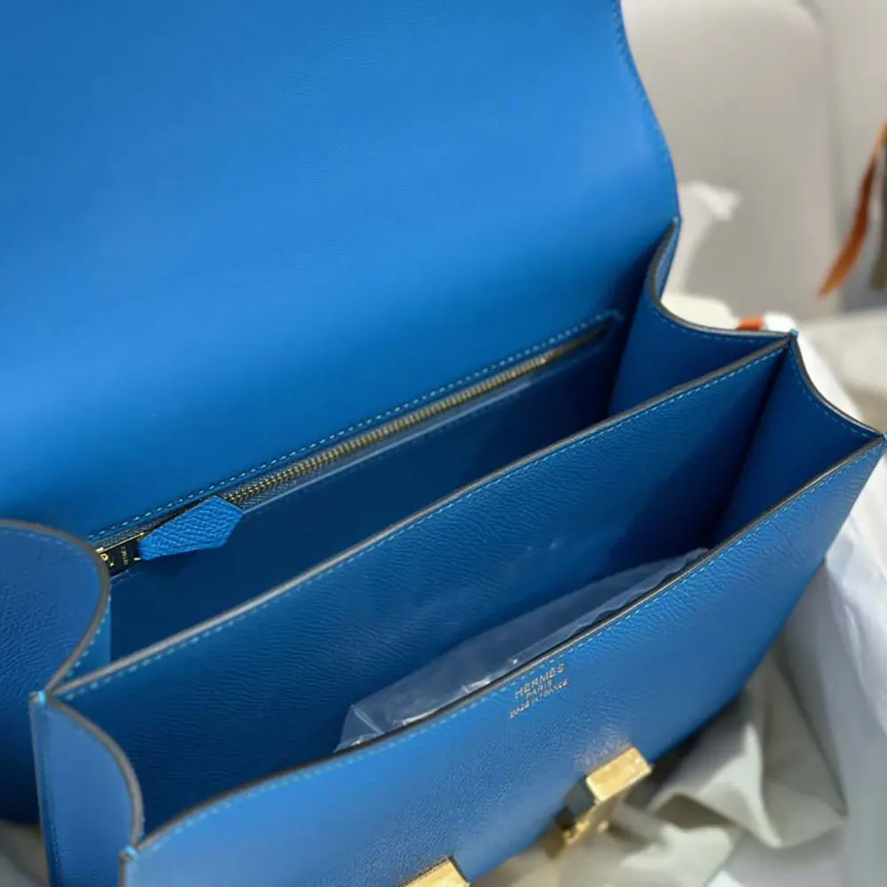 Hermes Women Constance 24 Bag Epsom Leather-Blue/Gold - image 8