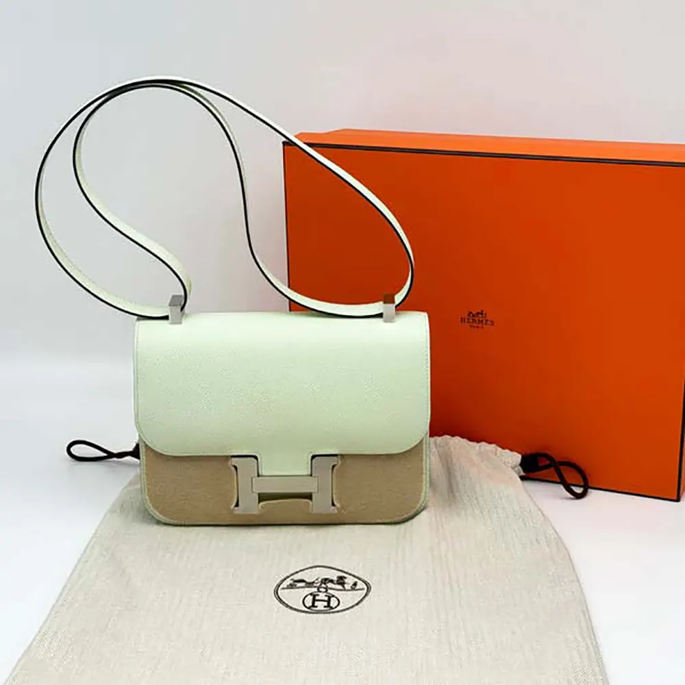 Hermes Women Constance 24 Bag Epsom Leather-Lime/Silver - image 10