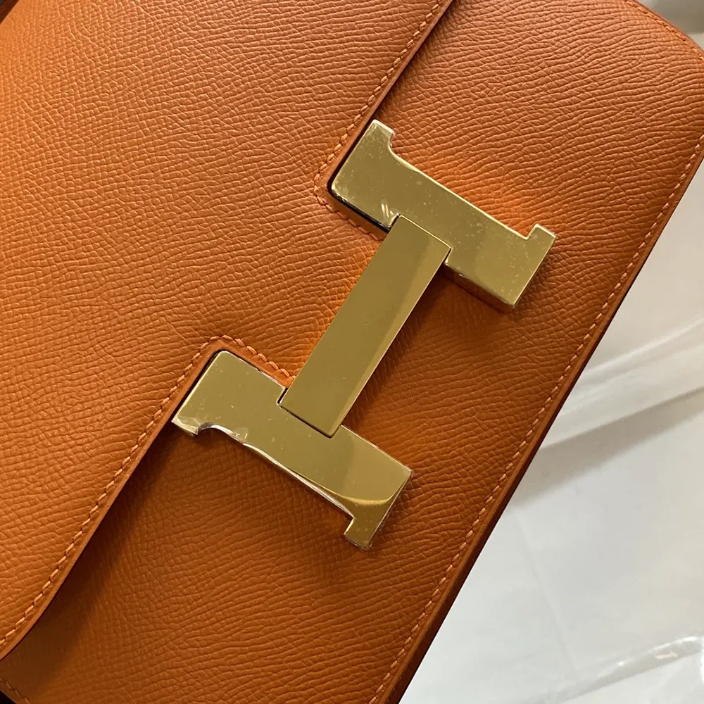 Hermes Women Constance 24 Bag Epsom Leather-Orange/Gold - image 9