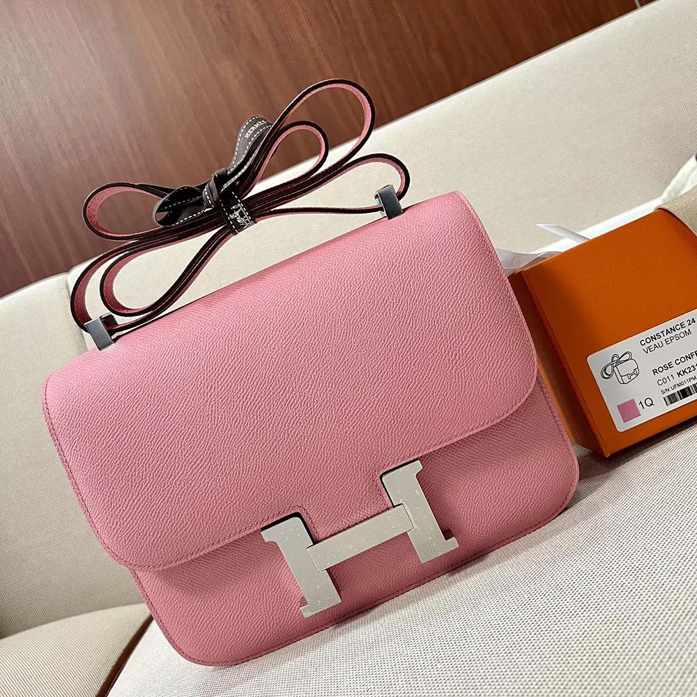Hermes Women Constance 24 Bag Epsom Leather-Pink/Silver - image 5