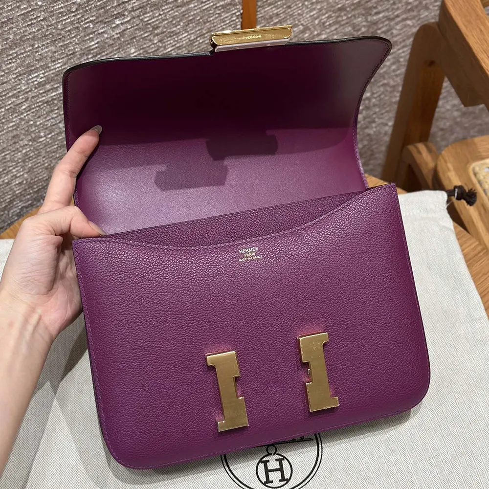 Hermes Women Constance 24 Bag Epsom Leather-Purple/Gold - image 4