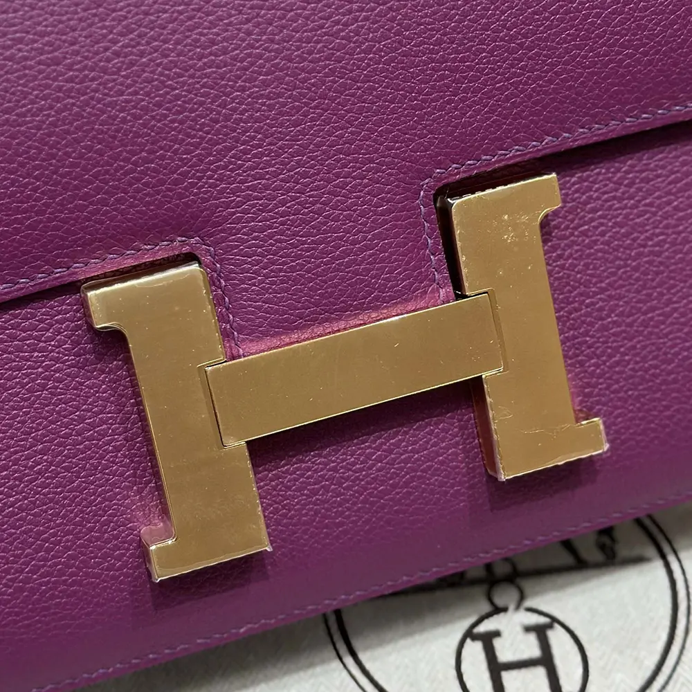 Hermes Women Constance 24 Bag Epsom Leather-Purple/Gold - image 10