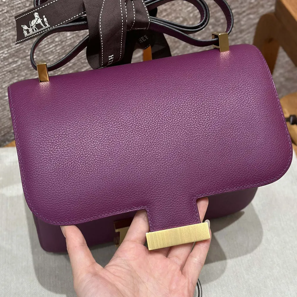 Hermes Women Constance 24 Bag Epsom Leather-Purple/Gold - image 7