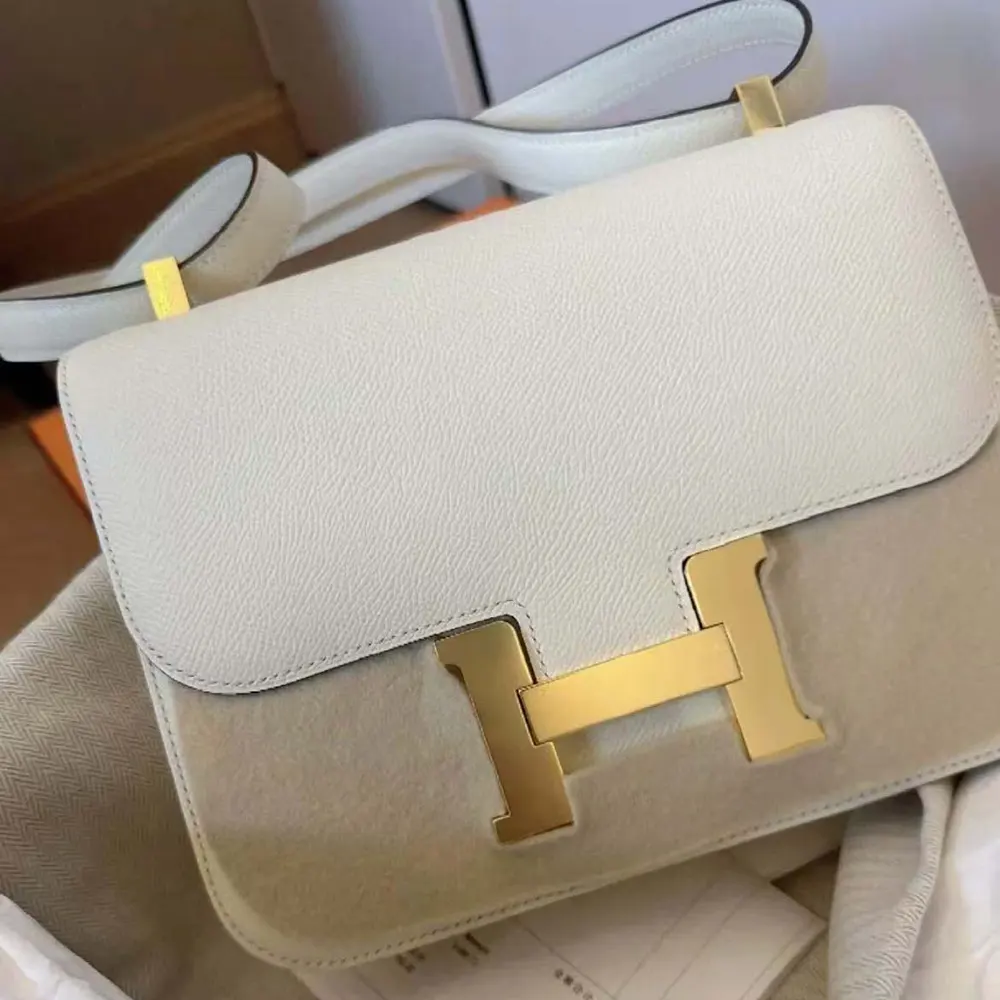 Hermes Women Constance 24 Bag Epsom Leather-White/Gold - image 6