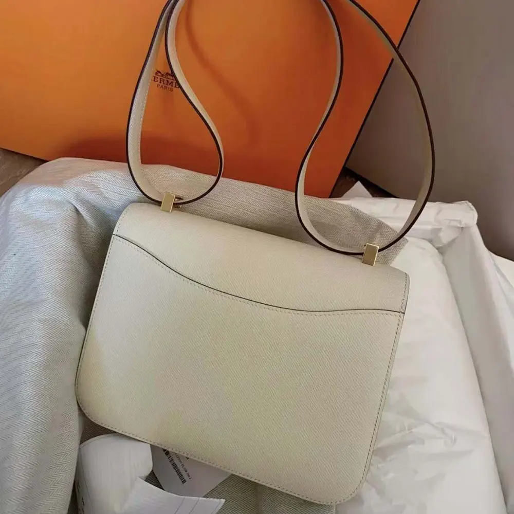 Hermes Women Constance 24 Bag Epsom Leather-White/Gold - image 7