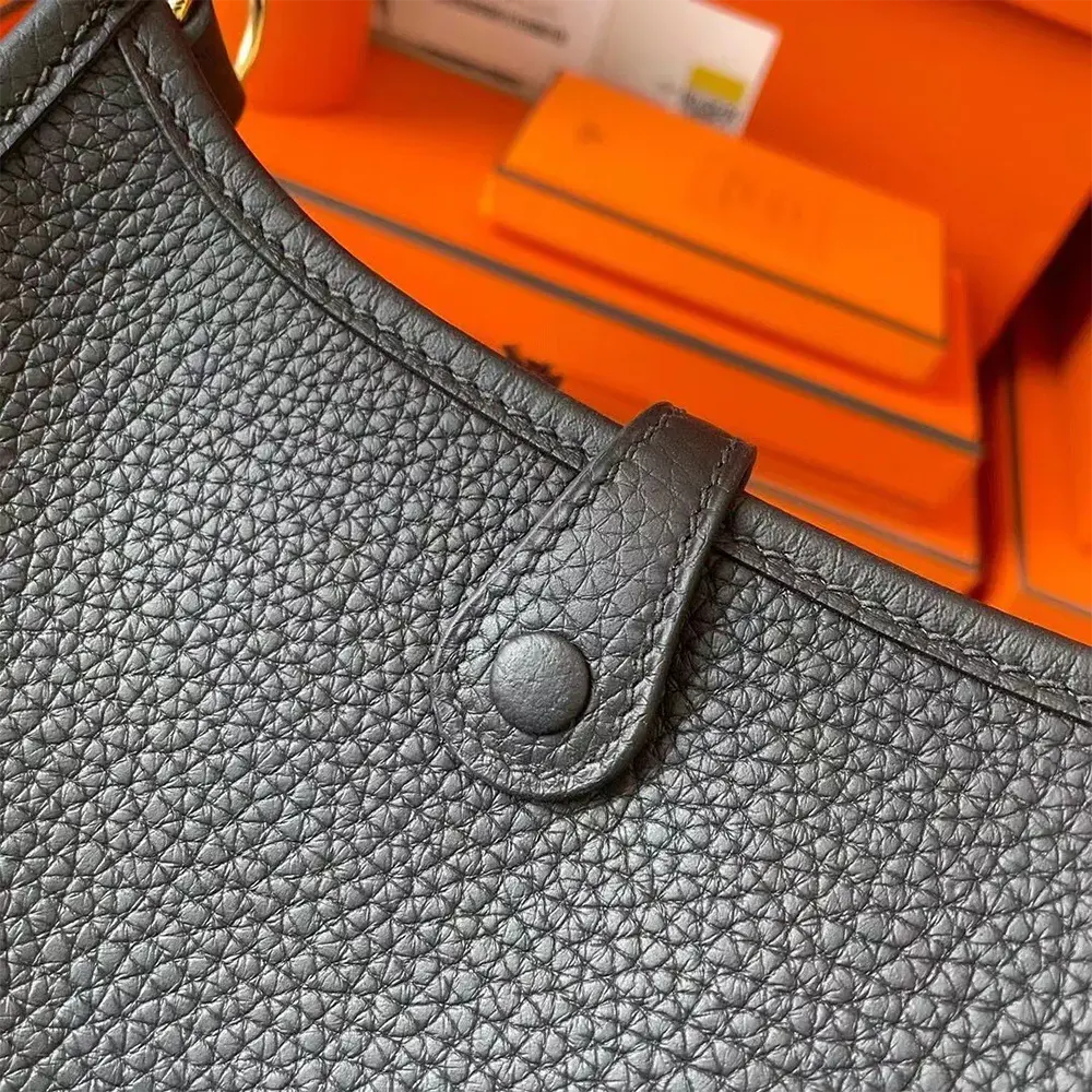 Hermes Women Evelyne 16 Amazone in Clemence Leather-Black/Gold - image 10