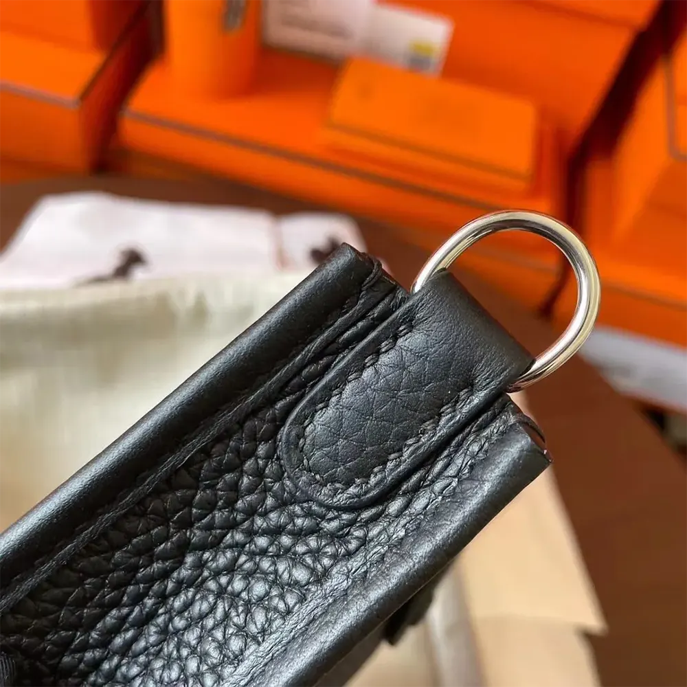 Hermes Women Evelyne 16 Amazone in Clemence Leather-Black/Silver - image 9
