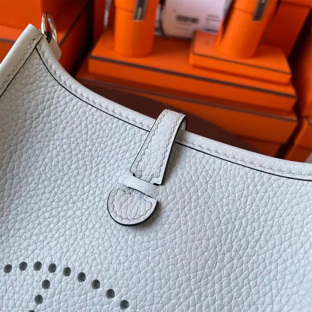 Hermes Women Evelyne 16 Amazone in Clemence Leather-Light Blue/Silver - image 9