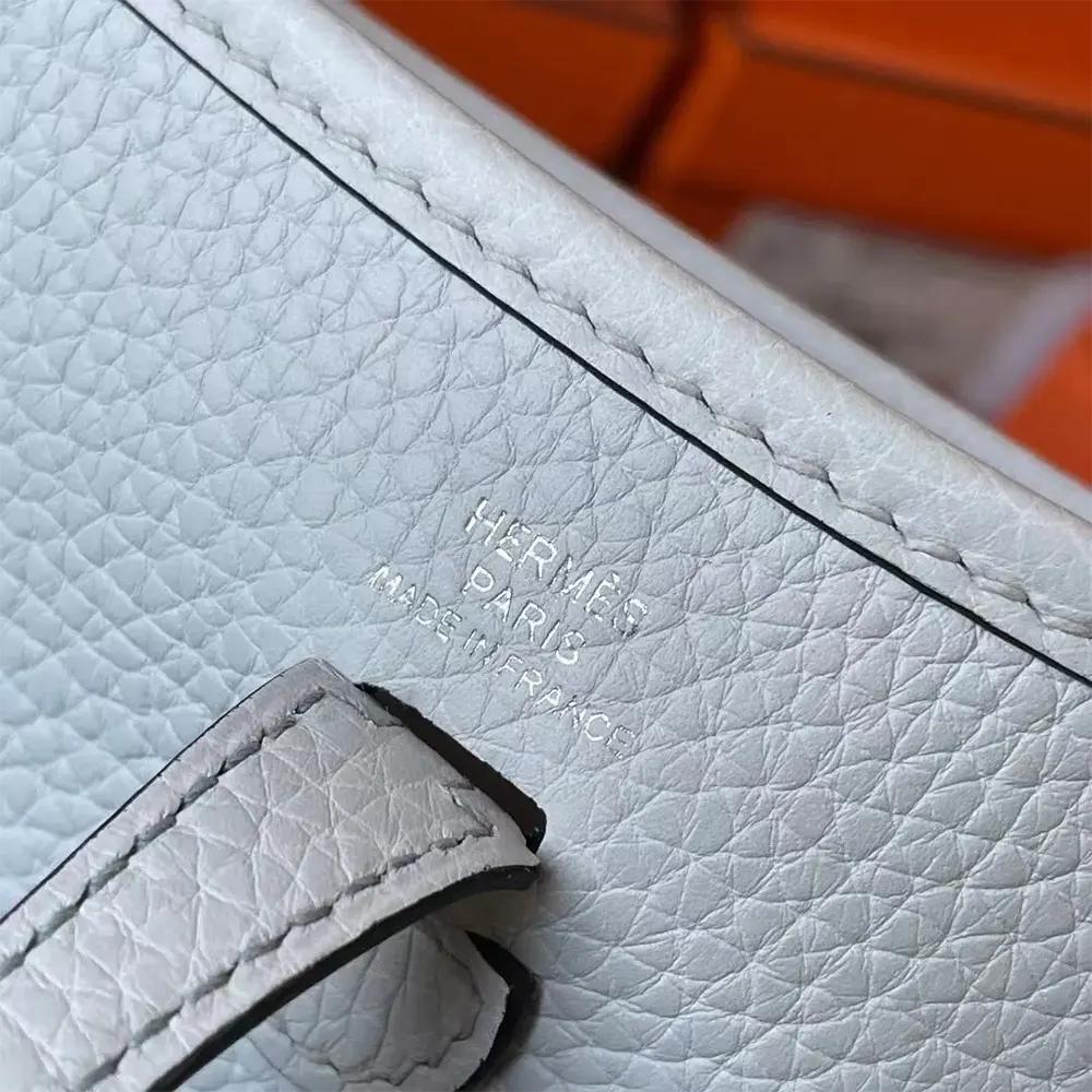 Hermes Women Evelyne 16 Amazone in Clemence Leather-Light Blue/Silver - image 6