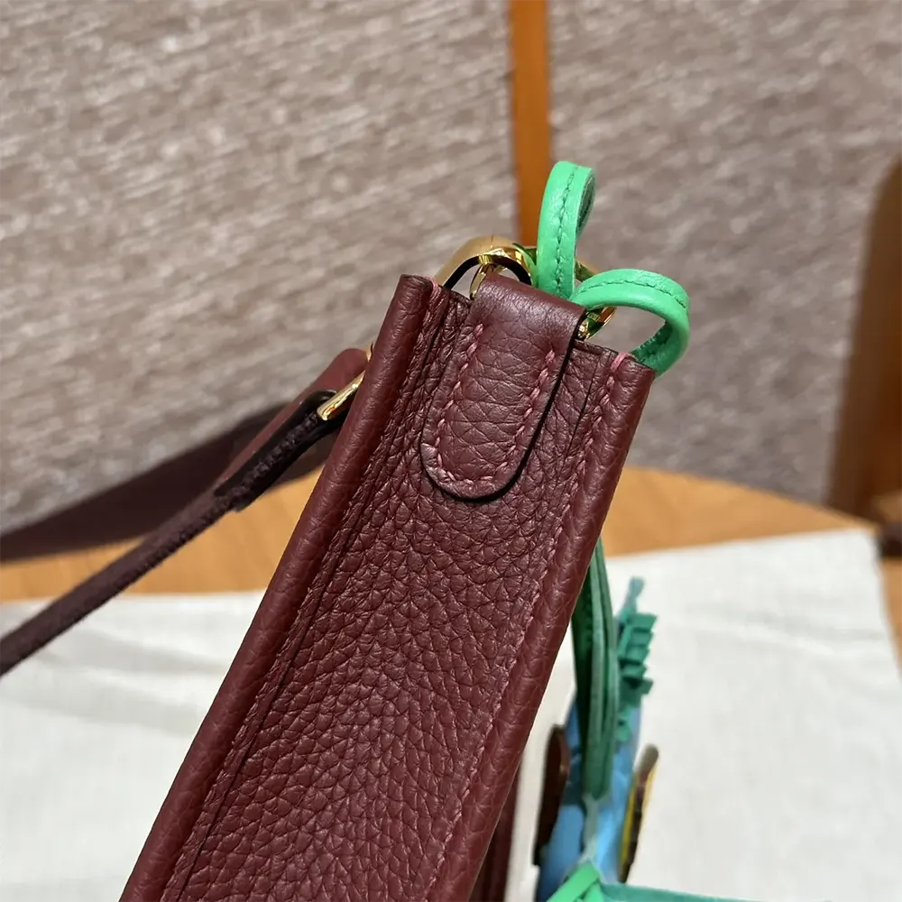 Hermes Women Evelyne 16 Amazone in Clemence Leather-Maroon/Silver - image 6