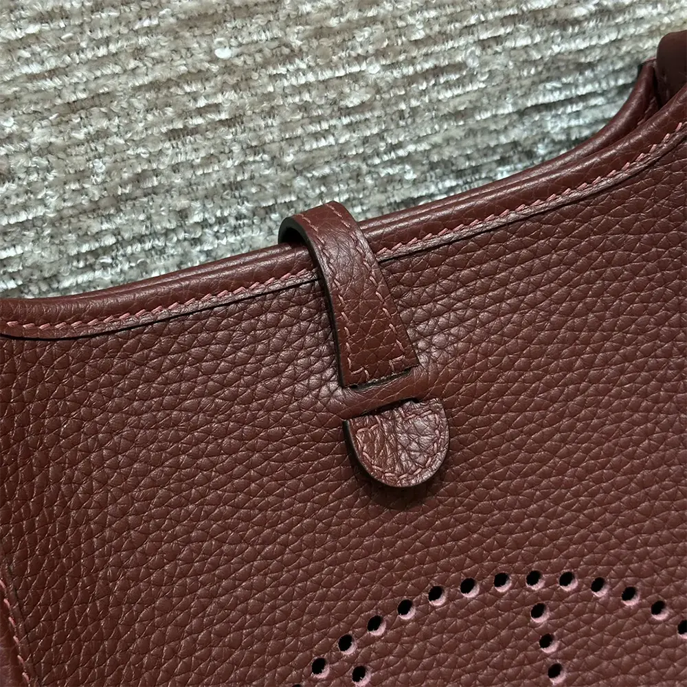 Hermes Women Evelyne 16 Amazone in Clemence Leather-Maroon/Silver - image 9