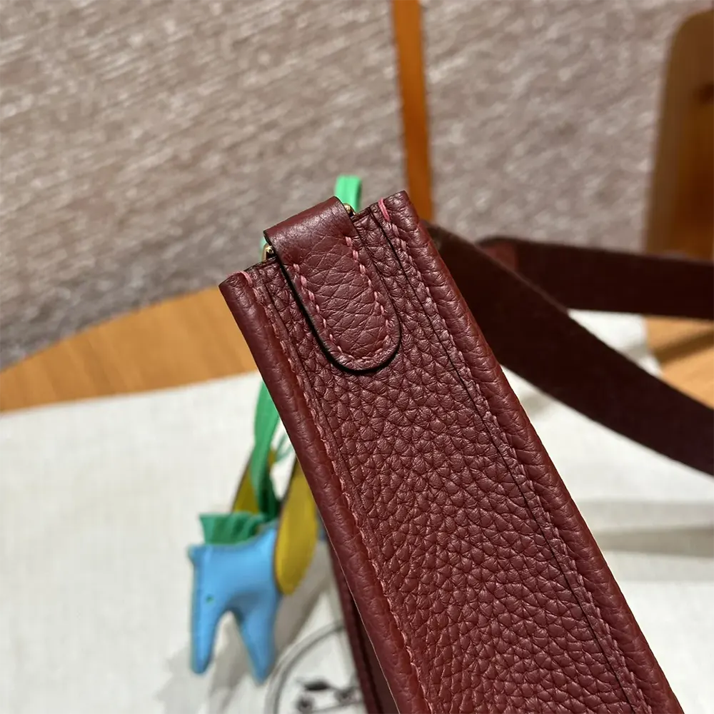 Hermes Women Evelyne 16 Amazone in Clemence Leather-Maroon/Silver - image 7