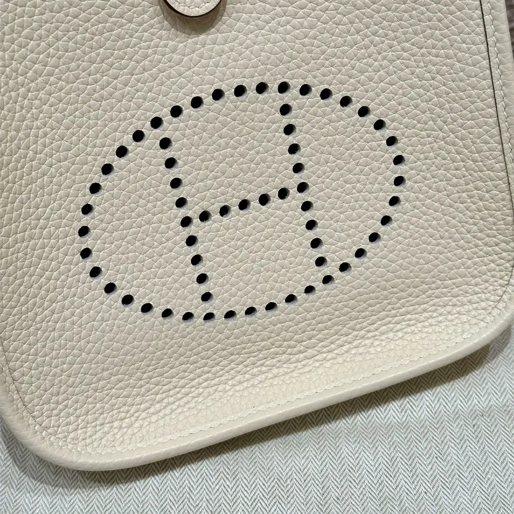 Hermes Women Evelyne 16 Amazone in Clemence Leather-White/Gold - image 10