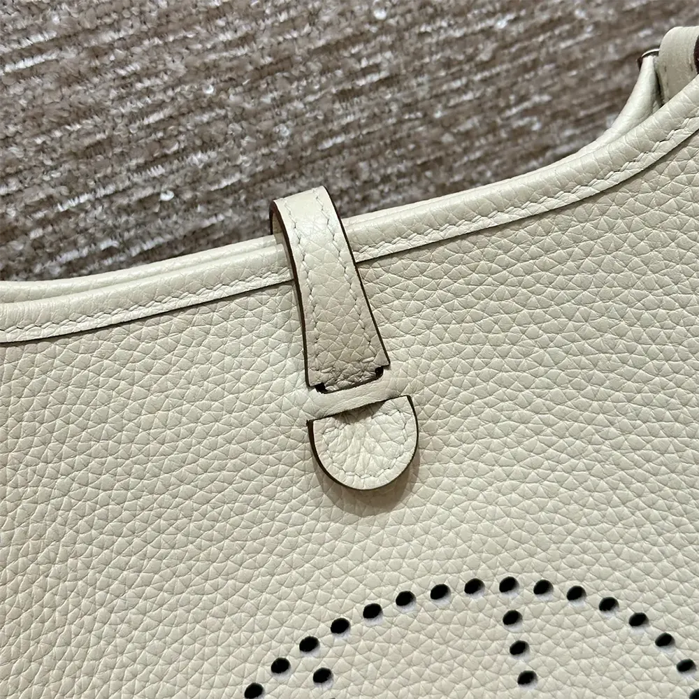 Hermes Women Evelyne 16 Amazone in Clemence Leather-White/Gold - image 9