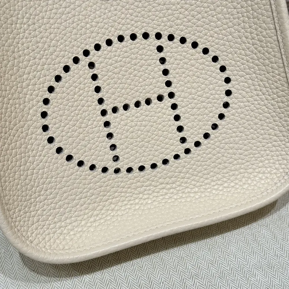Hermes Women Evelyne 16 Amazone in Clemence Leather-White/Silver - image 10