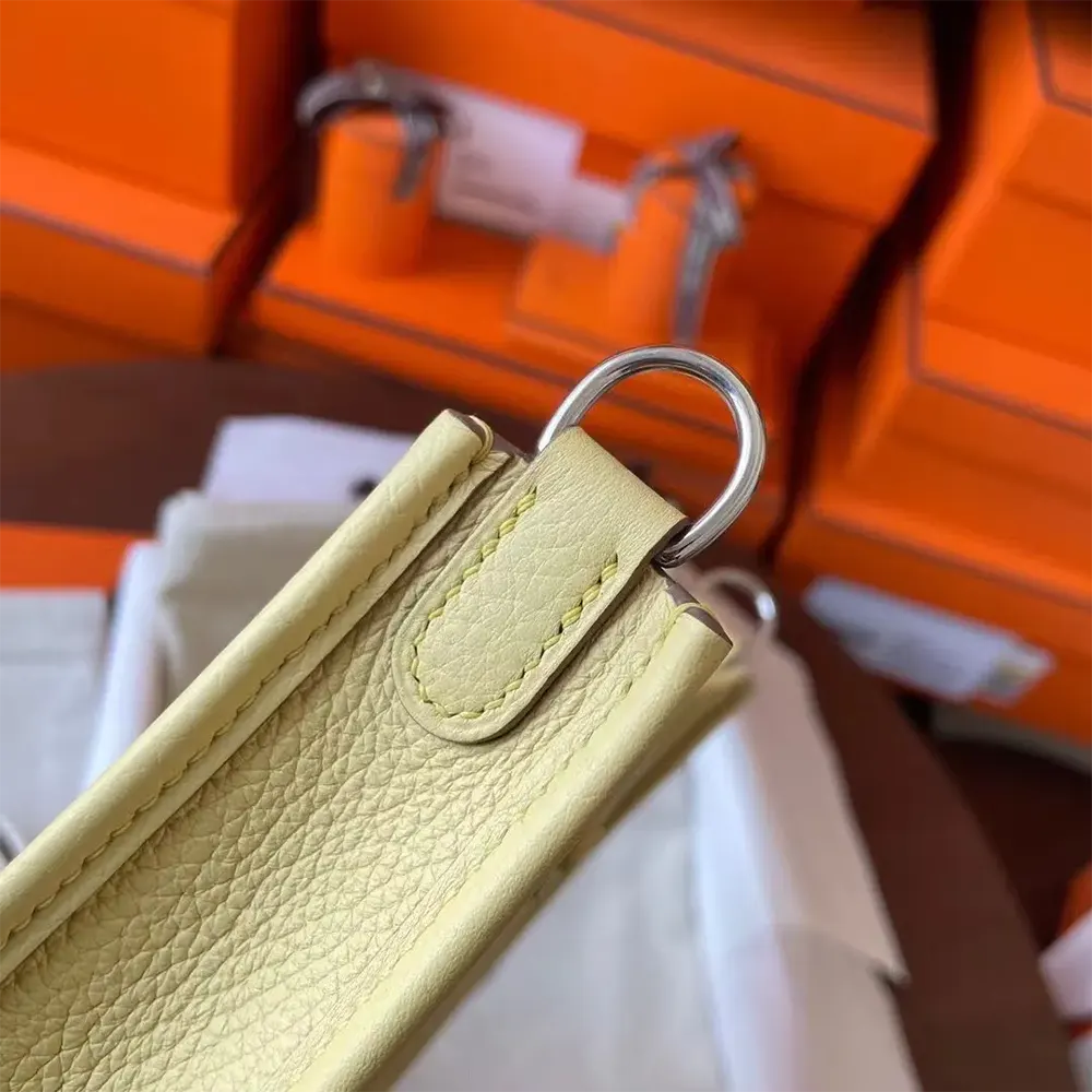 Hermes Women Evelyne 16 Amazone in Clemence Leather-Yellow/Silver - image 9