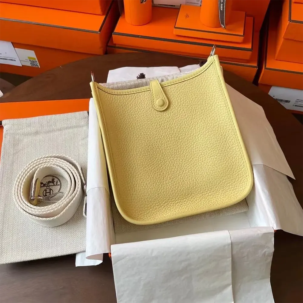 Hermes Women Evelyne 16 Amazone in Clemence Leather-Yellow/Silver - image 7