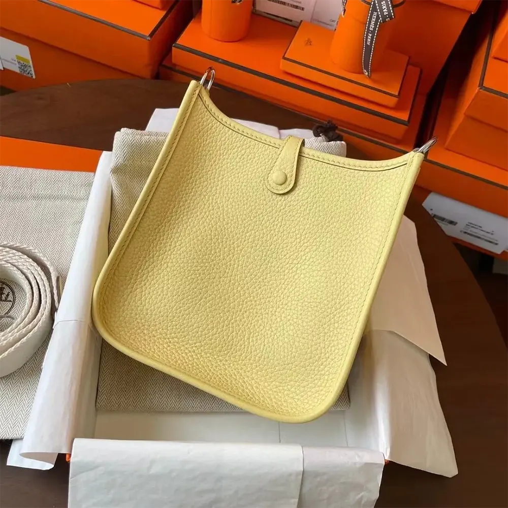 Hermes Women Evelyne 16 Amazone in Clemence Leather-Yellow/Silver - image 6