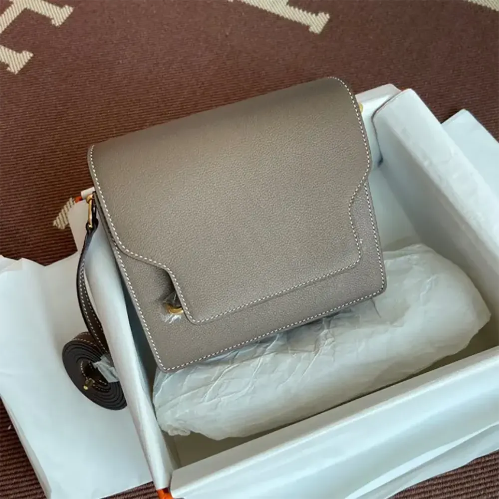 Hermes Women Roulis Mini Bag in Evercolor Calfskin-Gray/Gold - image 5