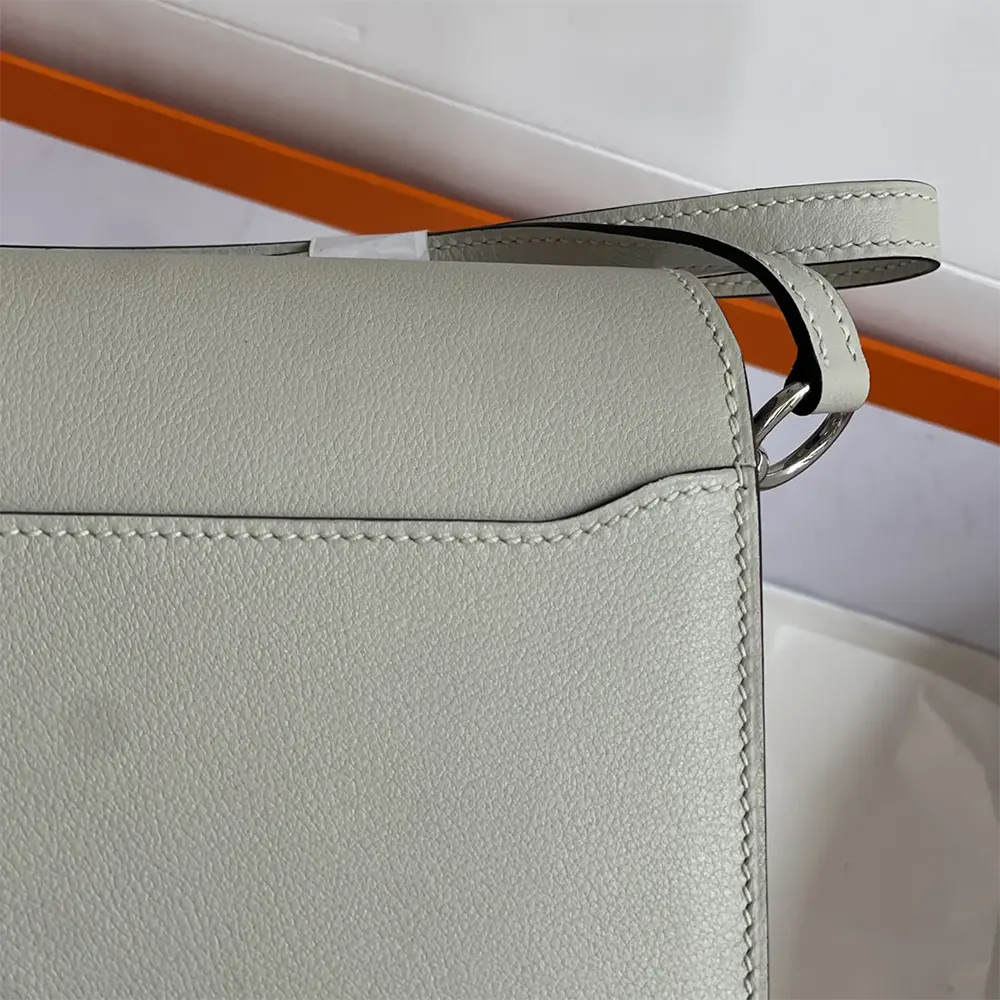 Hermes Women Roulis Mini Bag in Evercolor Leather-Silver - image 6