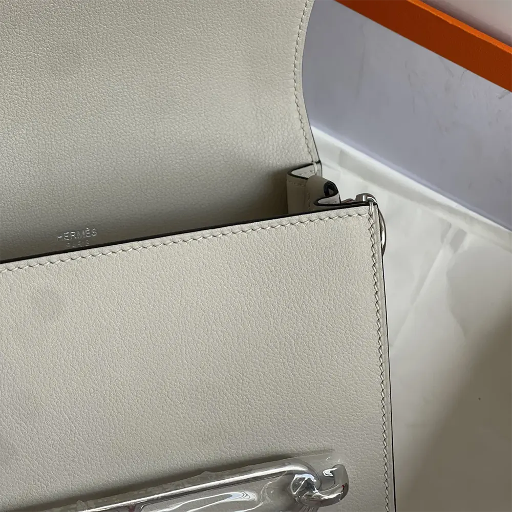 Hermes Women Roulis Mini Bag in Evercolor Leather-Silver - image 4