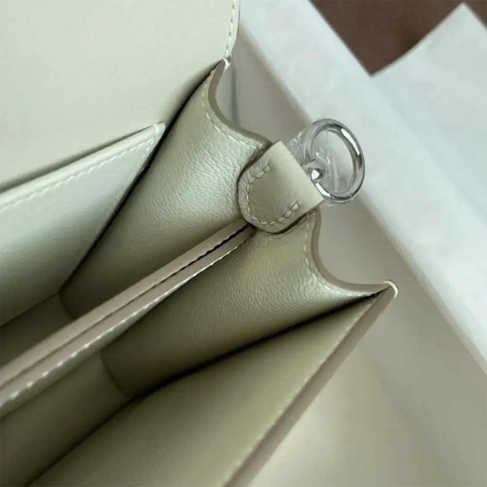 Hermes Women Roulis Mini Bag in Evercolor Calfskin-White/Silver - image 8