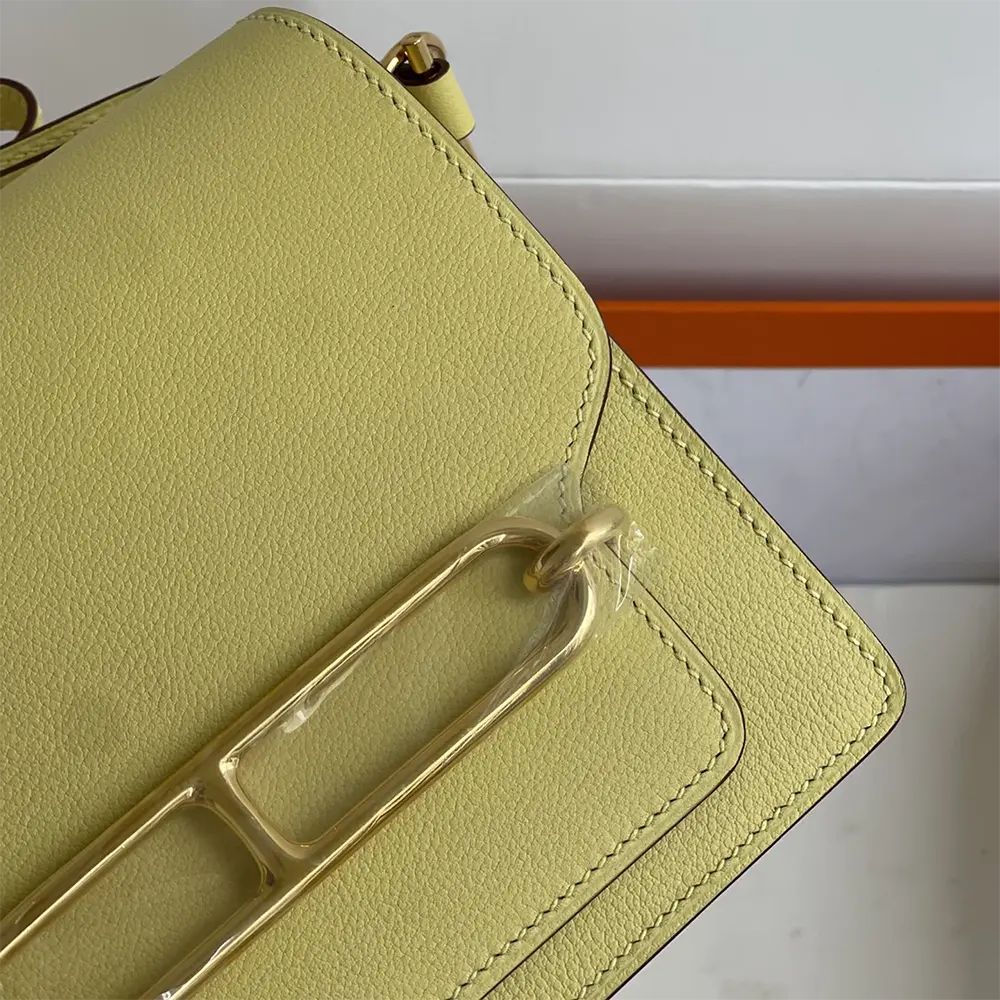 Hermes Women Roulis Mini Bag in Evercolor Calfskin-Yellow/Silver - image 5