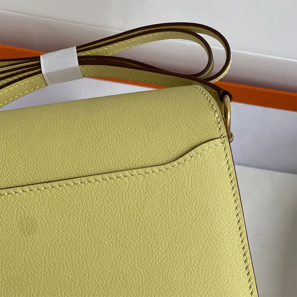 Hermes Women Roulis Mini Bag in Evercolor Calfskin-Yellow/Silver - image 8