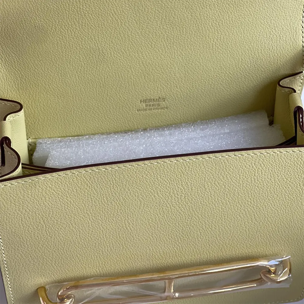 Hermes Women Roulis Mini Bag in Evercolor Calfskin-Yellow/Silver - image 7