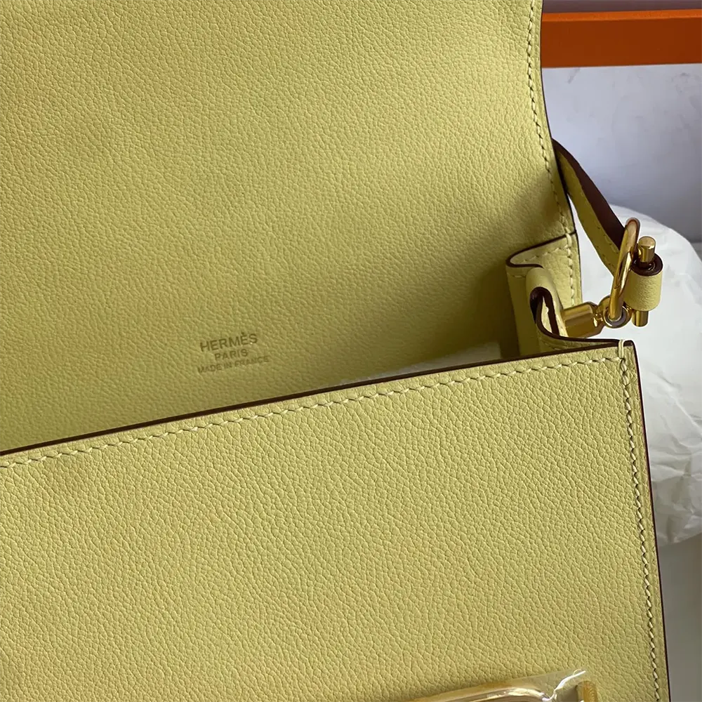 Hermes Women Roulis Mini Bag in Evercolor Calfskin-Yellow/Silver - image 6