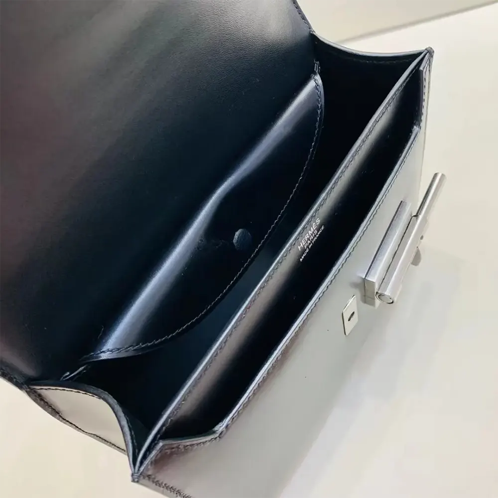 Hermes Women Verrou Bag in Box Leather-Black/Silver - image 10