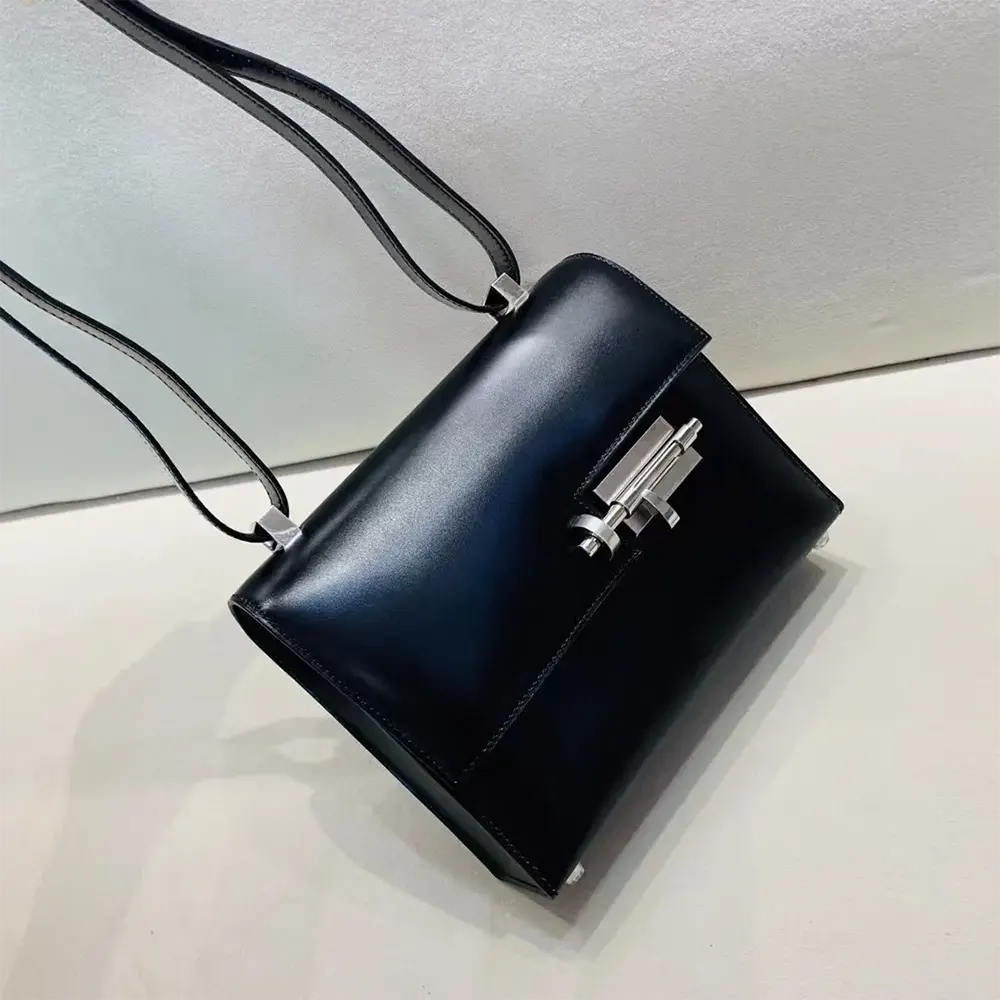 Hermes Women Verrou Bag in Box Leather-Black/Silver - image 5