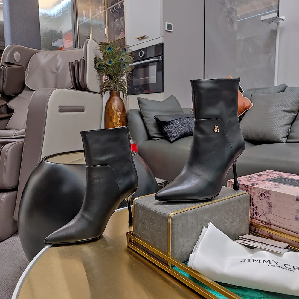 Jimmy Choo Women Cycas Ankle Boot 80 Black Nappa Leather Ankle Boots - image 4