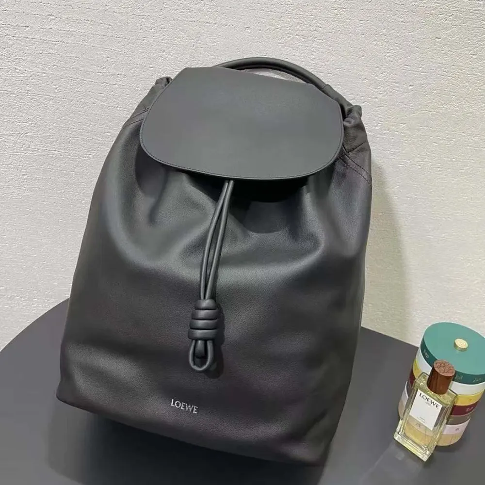 Loewe Unisex Flamenco Backpack in Shiny Supple Calfskin-Black - image 4