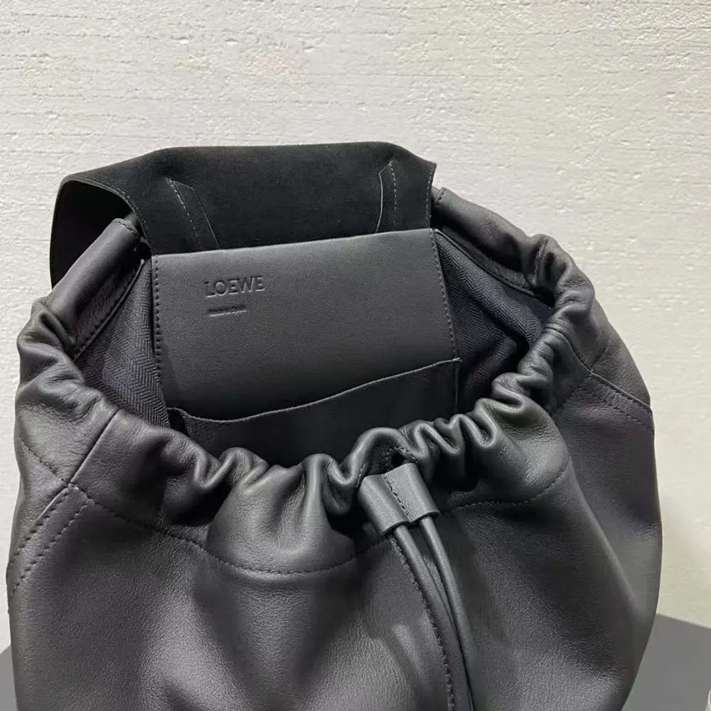 Loewe Unisex Flamenco Backpack in Shiny Supple Calfskin-Black - image 7