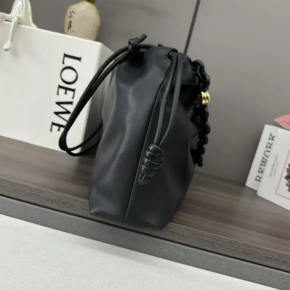 Loewe Unisex Large Flamenco Purse in Mellow Nappa Lambskin-Black - image 5