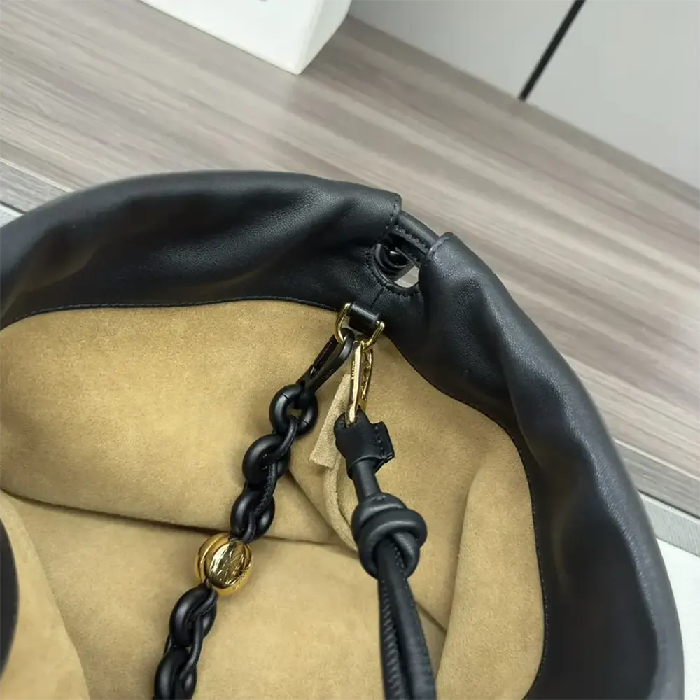 Loewe Unisex Large Flamenco Purse in Mellow Nappa Lambskin-Black - image 10