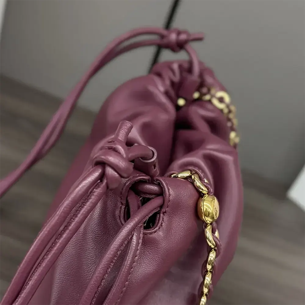Loewe Unisex Medium Flamenco Purse in Mellow Nappa Lambskin-Dark Burgundy - image 6
