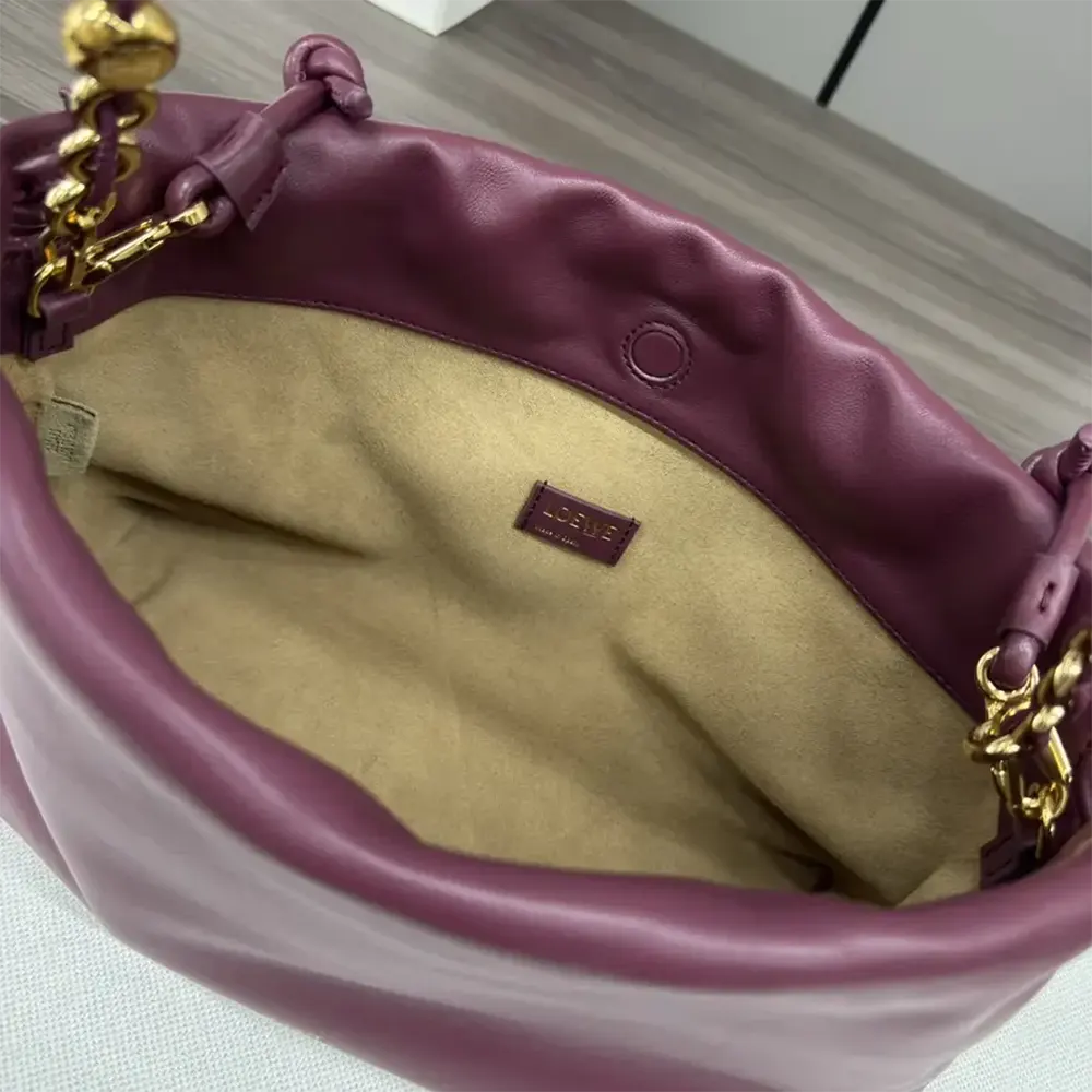 Loewe Unisex Medium Flamenco Purse in Mellow Nappa Lambskin-Dark Burgundy - image 9