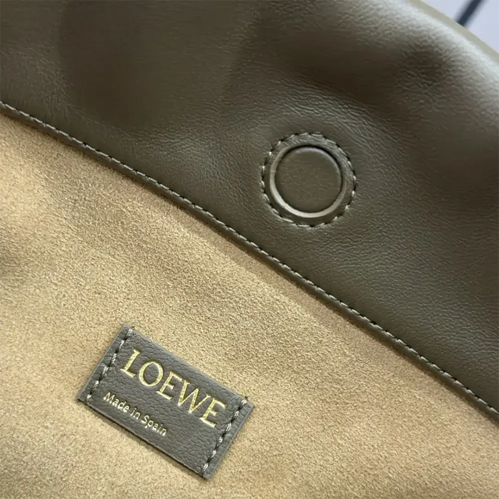 Loewe Unisex Medium Flamenco Purse in Mellow Nappa Lambskin-Dark Khaki Green - image 10