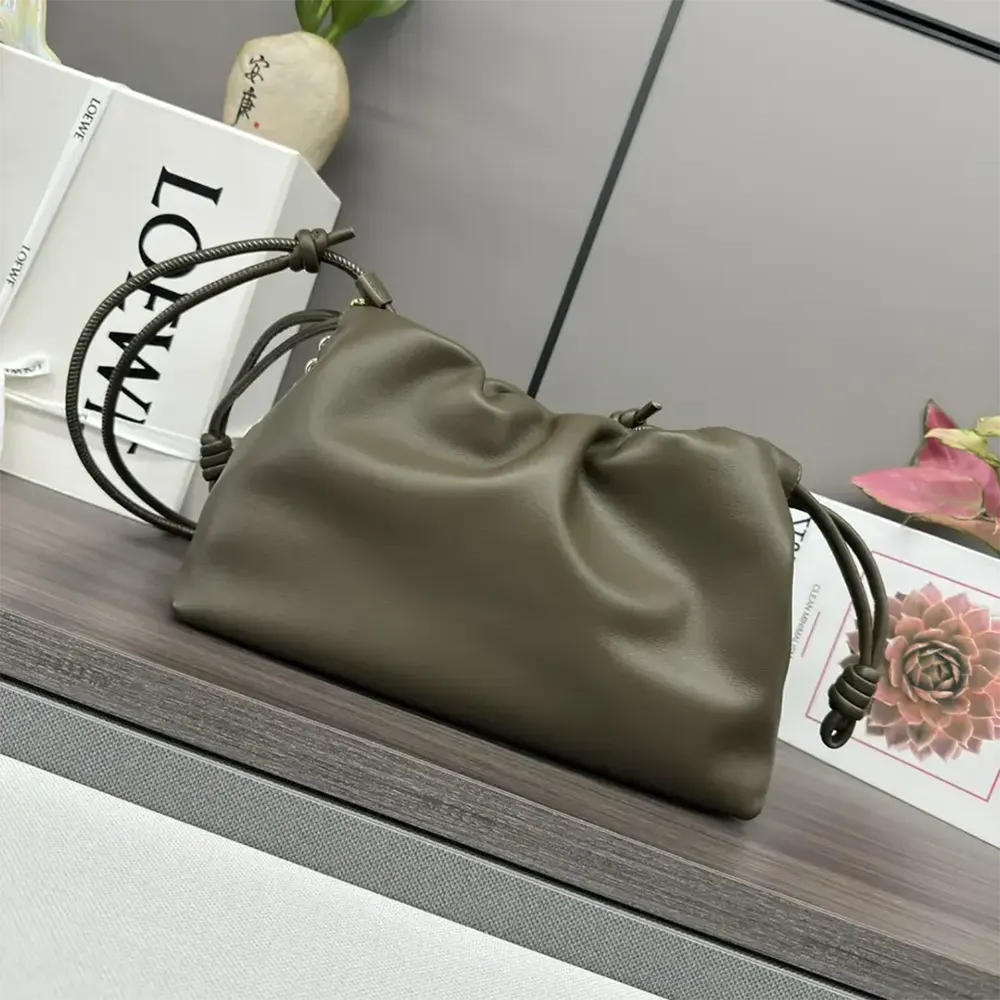 Side profile showing silhouette of Loewe Unisex Medium Flamenco Purse