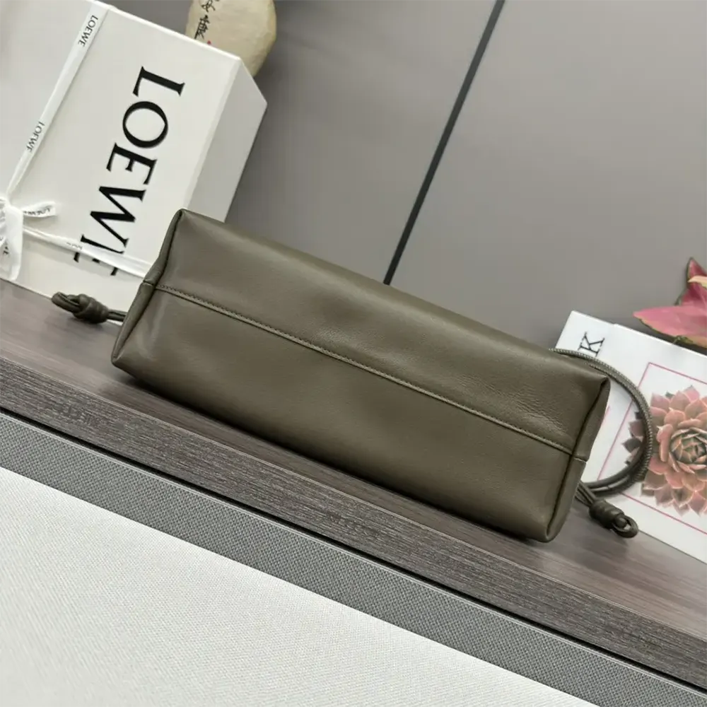 Loewe Unisex Medium Flamenco Purse in Mellow Nappa Lambskin-Dark Khaki Green - image 6