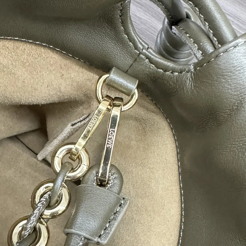 Loewe Unisex Medium Flamenco Purse in Mellow Nappa Lambskin-Dark Khaki Green - image 9