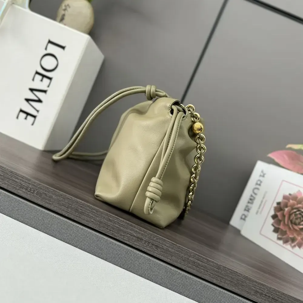 Loewe Unisex Medium Flamenco Purse in Mellow Nappa Lambskin-Eucalyptus Green - image 4