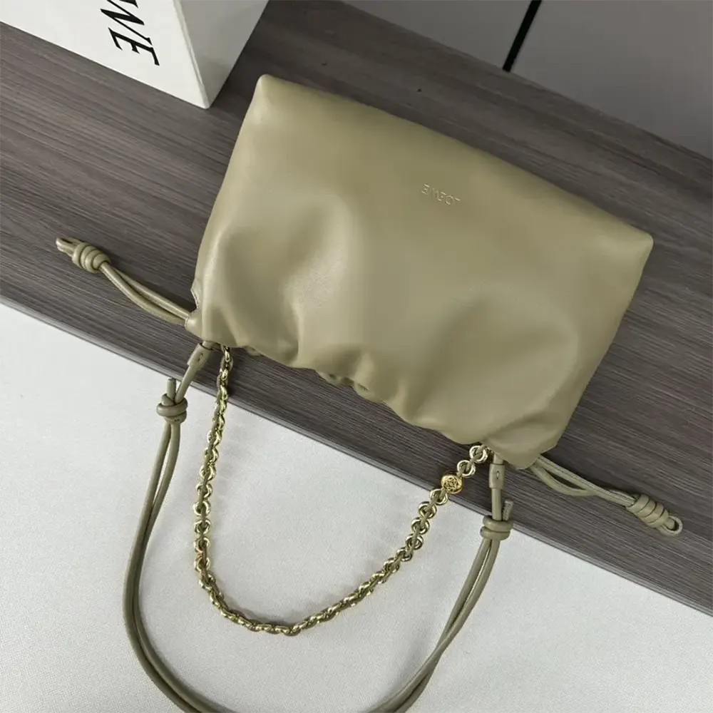 Loewe Unisex Medium Flamenco Purse in Mellow Nappa Lambskin-Eucalyptus Green - image 6