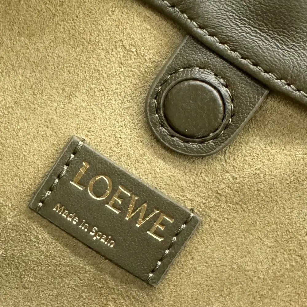 Loewe Unisex Mini Flamenco Purse Bag in Mellow Nappa Lambskin-Dark Khaki Green - image 10