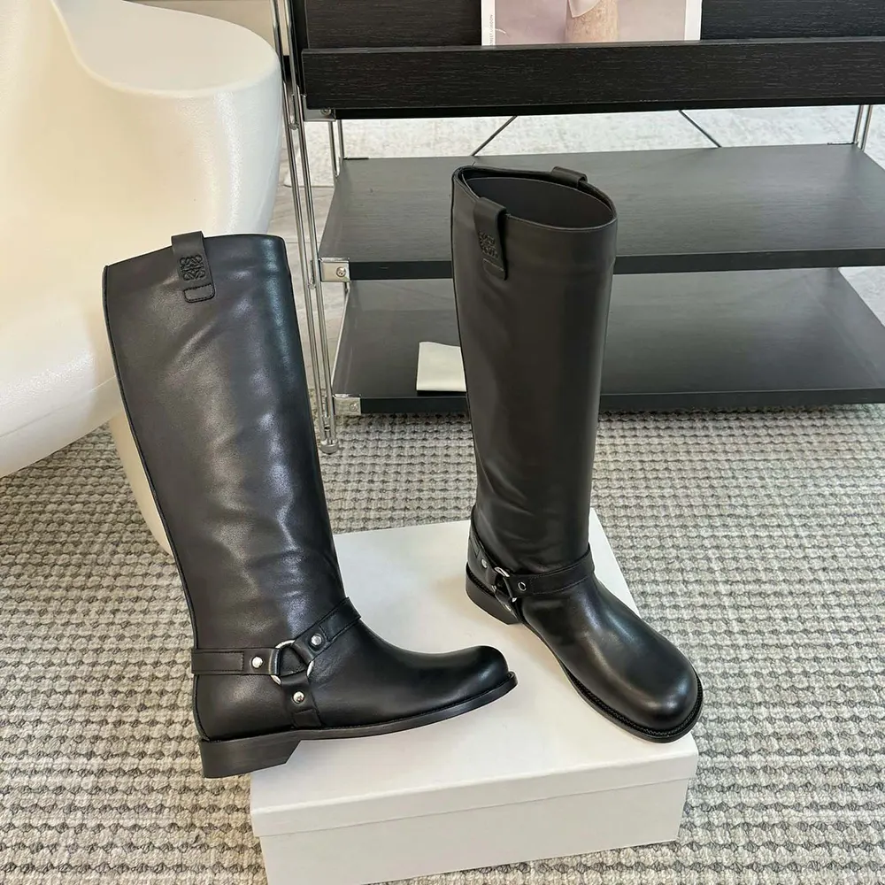 Loewe Women Campo Biker High Boot in Soft Calfskin-Black - image 5