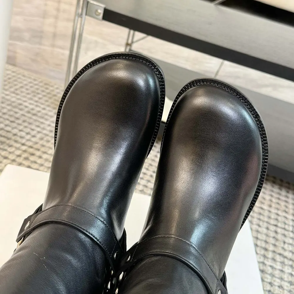 Loewe Women Campo Biker High Boot in Soft Calfskin-Black - image 8