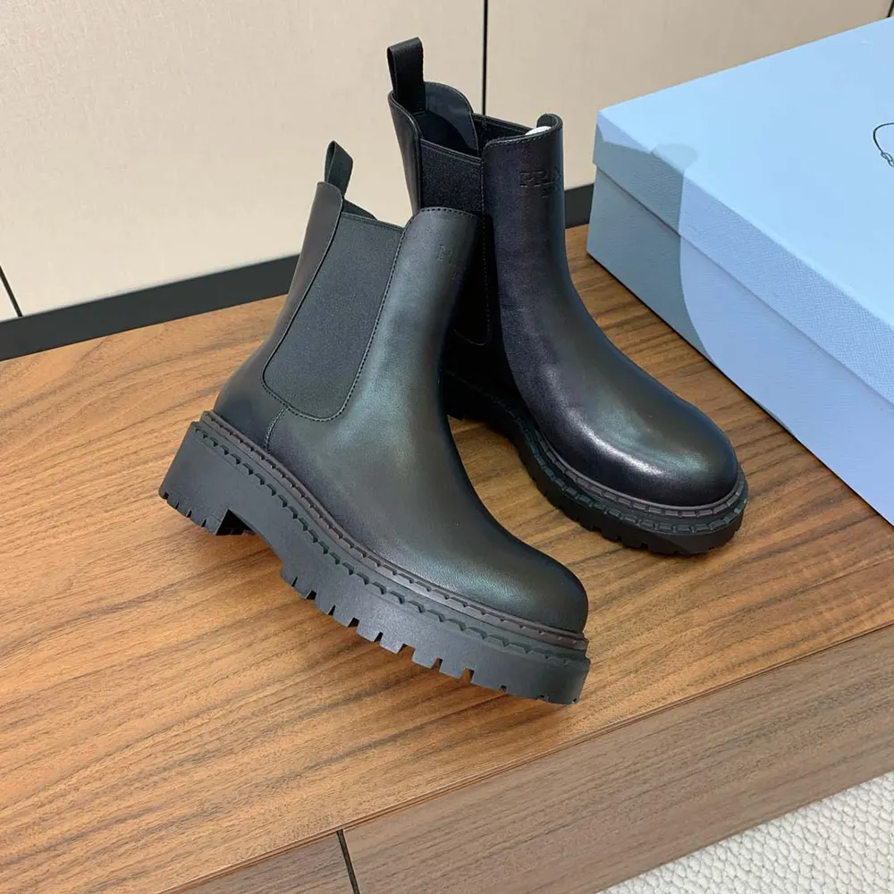 Prada Men Leather Chelsea Boots-Black - image 5